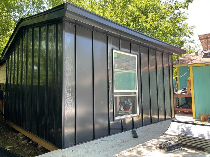 Black standing seam metal wall panels for Metal Roof Installation in Herrin